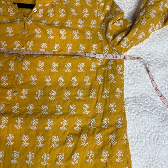 Talbots Yellow Ruched Long Sleeve Blouse - Picture 8 of 11